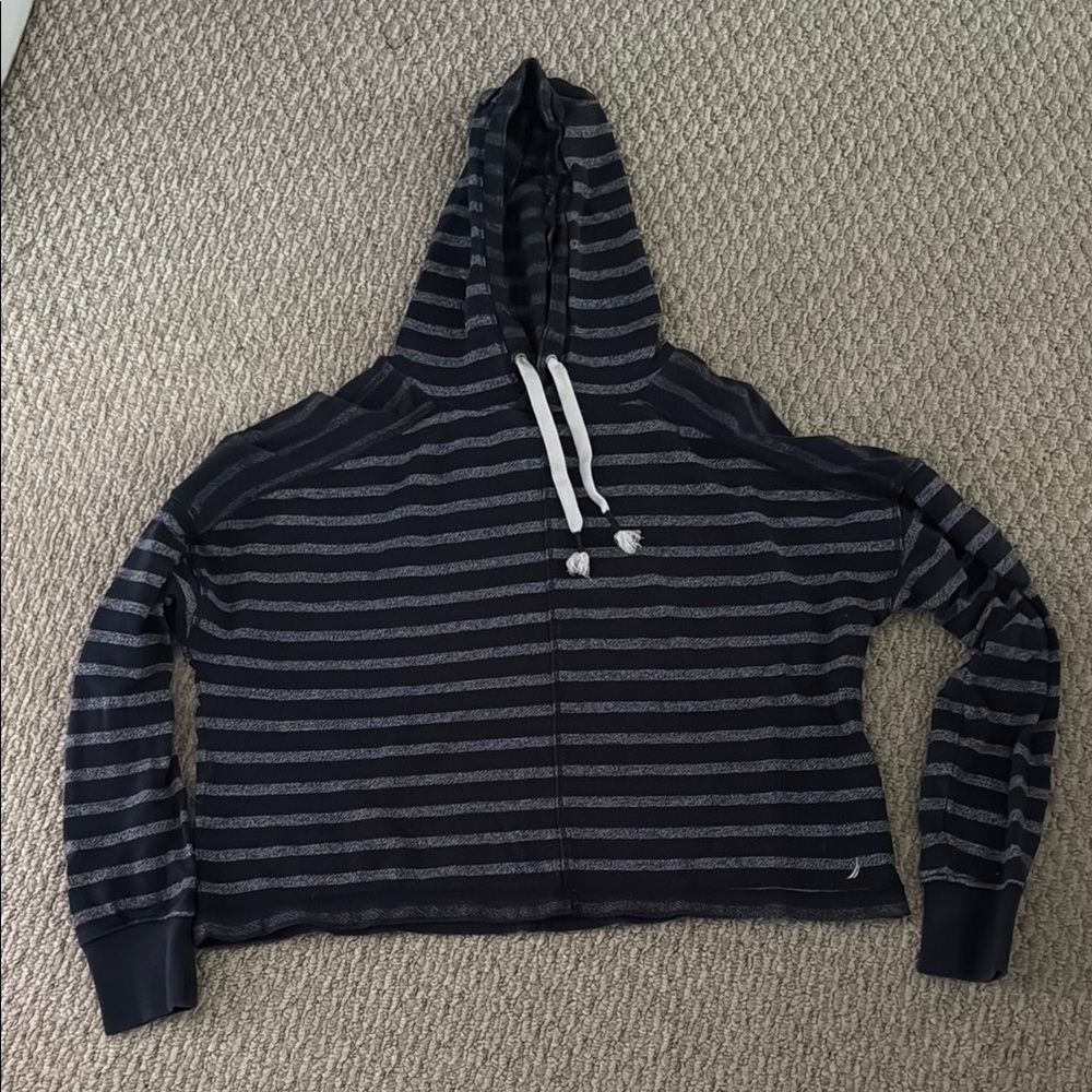 Striped Navy and Gray Nautica Hoodie